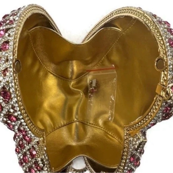 Hand Placed Crystal and Pink Jewel Handbag Clutch | NWOT | OS - Picture 5 of 8